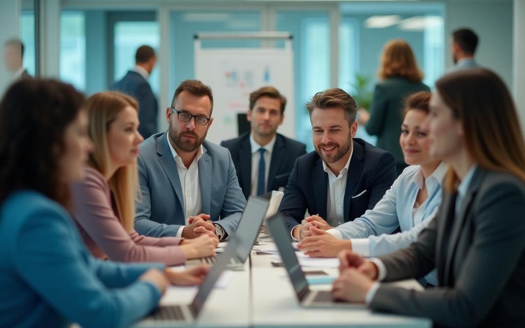 Diverse group of professionals in a collaborative training session