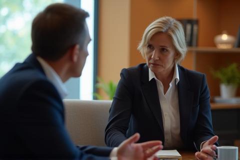 One-on-one executive coaching session